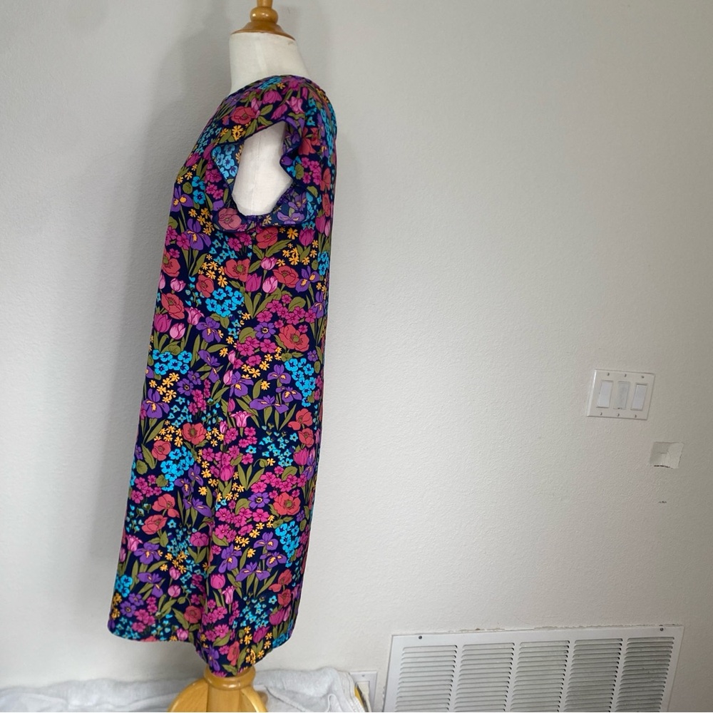 Amazon Women's Multicolor Floral Ruffle Lightweight Shift Dress Size Medium Boho - Picture 3 of 10